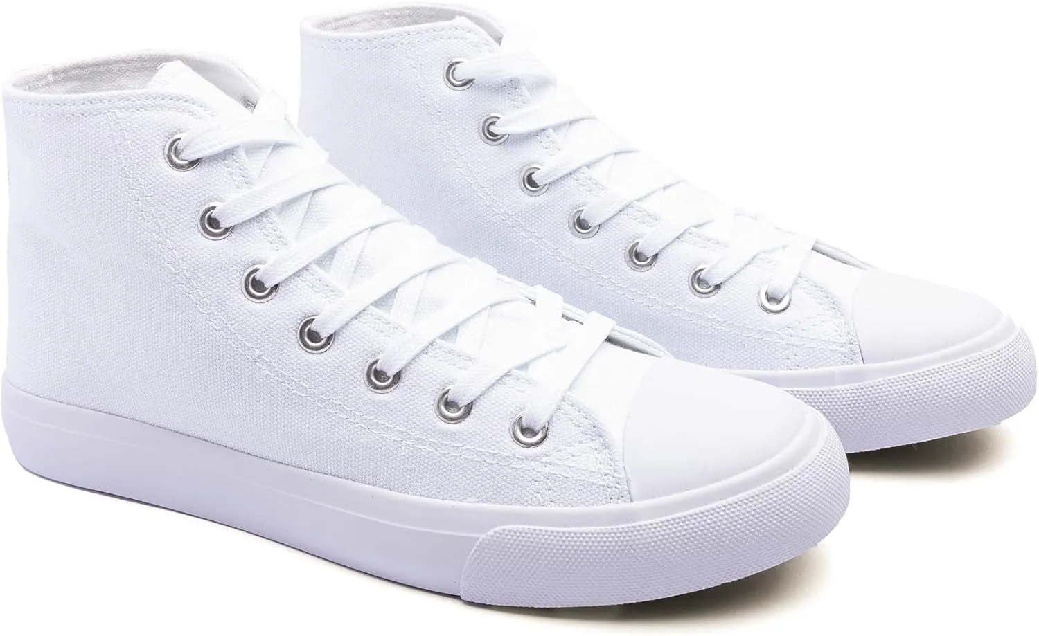 Women's High-Top Canvas Sneakers – Classic Lace-Up Casual Shoes with Extra Shoelaces – Comfortable, Stylish, and Durable
