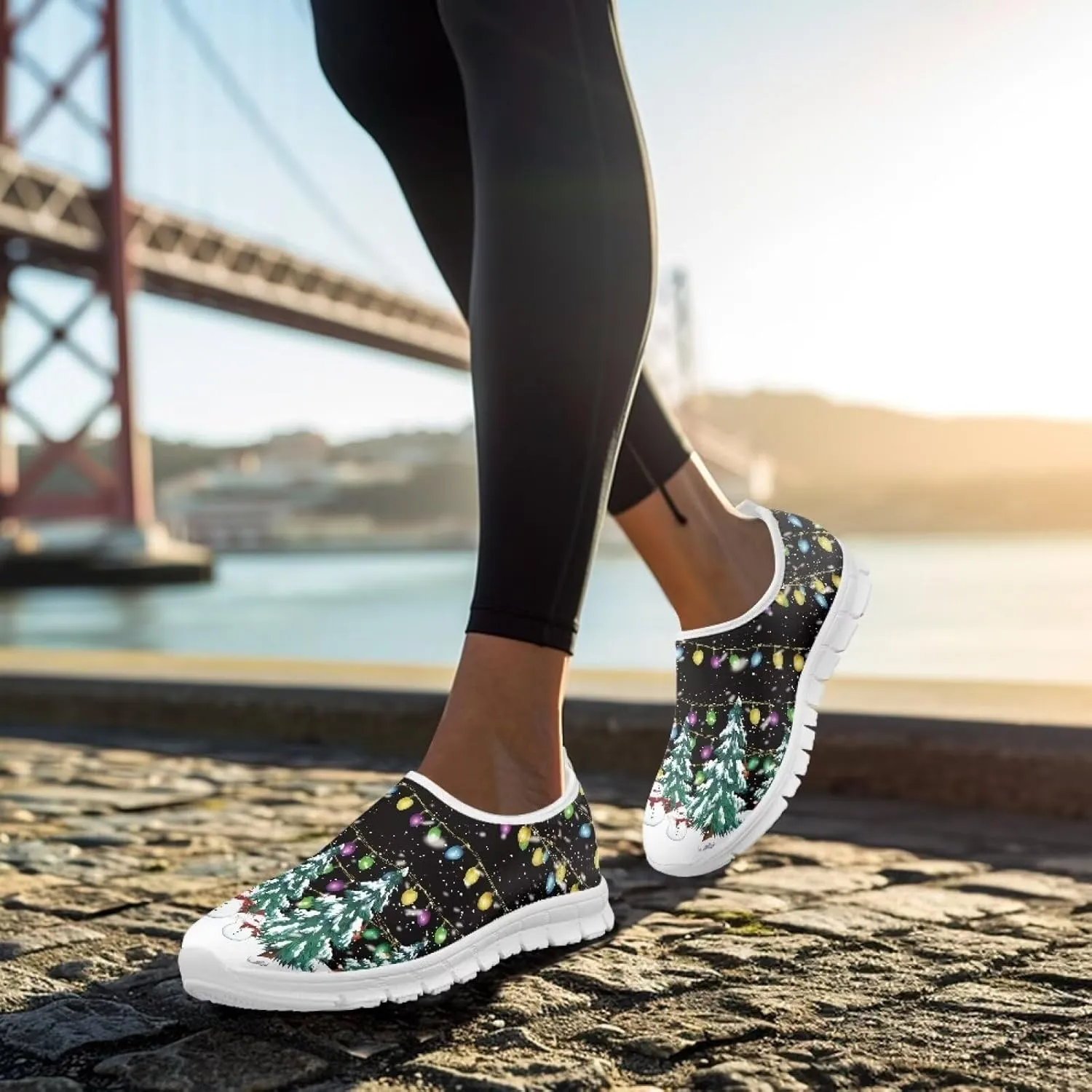 Women’s Outdoor Cycling Canvas Shoes Low Top Fashion Sneakers Slip on Walking Shoe（White Sole）
