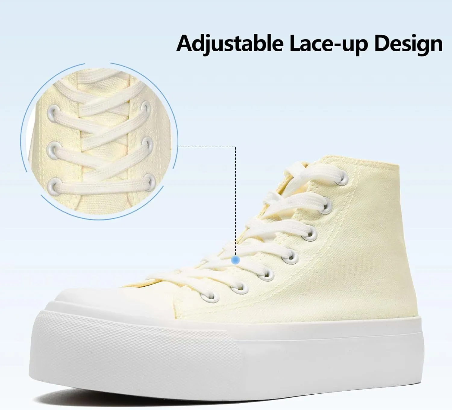 Womens Platform Canvas Sneakers Mens High Top Classic Canvas Shoes Unisex Casual Tennis Comfortable Fashion Sneakers Lace-Up