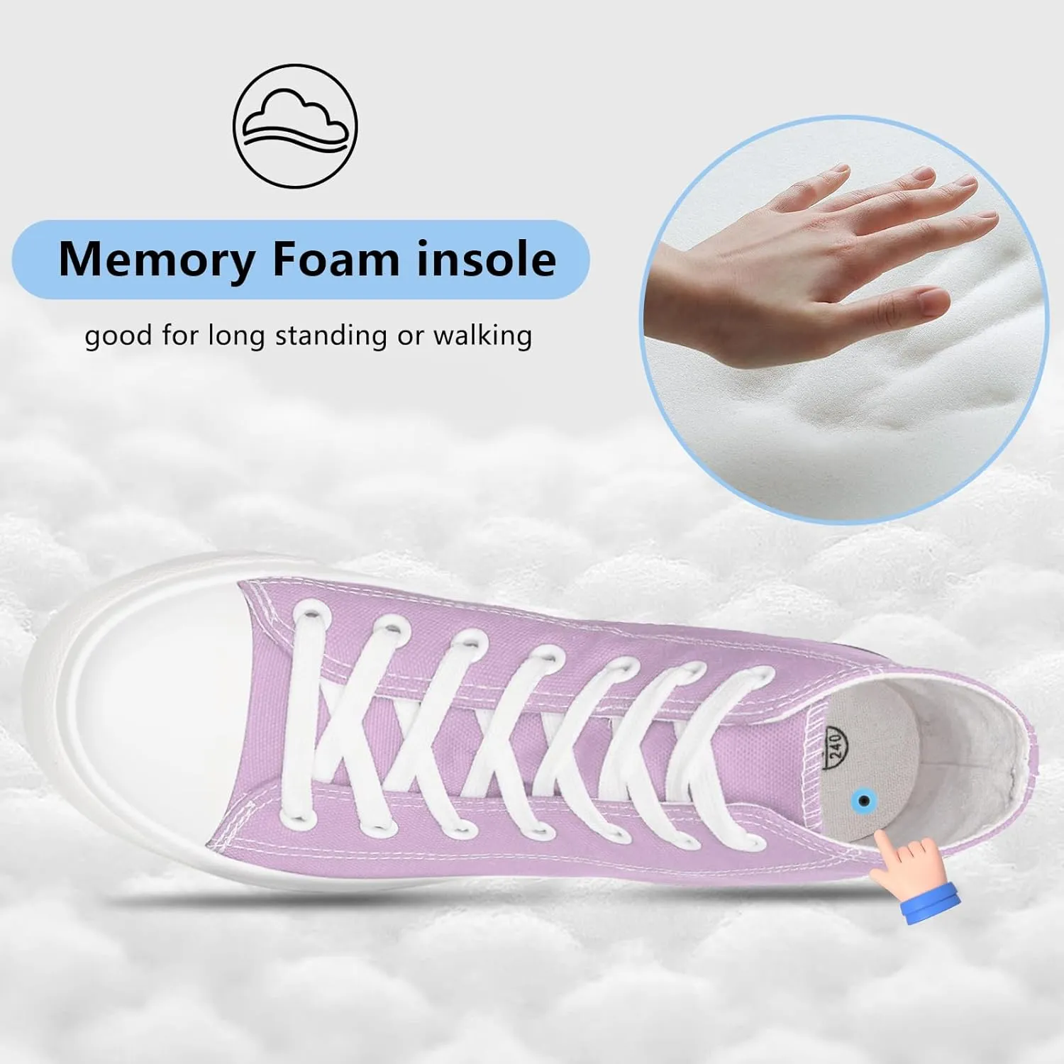 Womens Platform Canvas Sneakers Mens High Top Classic Canvas Shoes Unisex Casual Tennis Comfortable Fashion Sneakers Lace-Up
