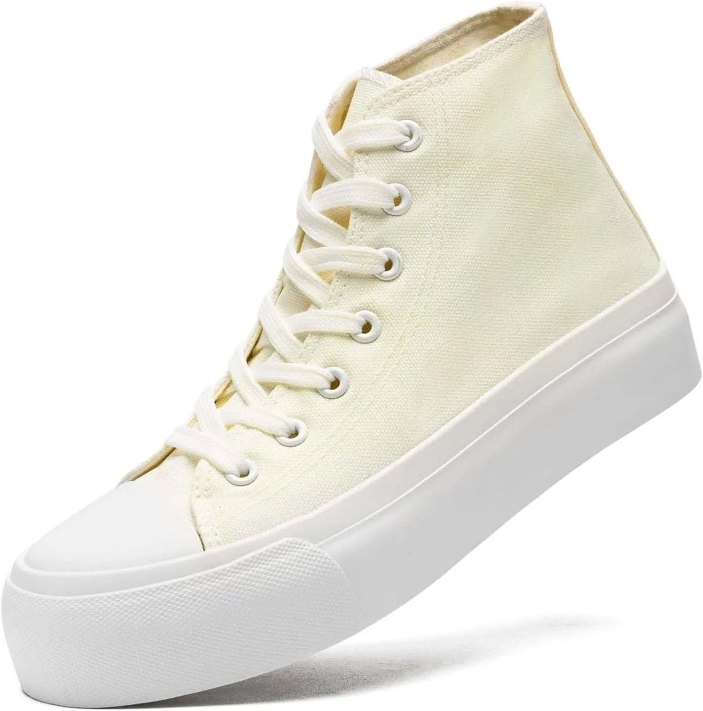 Womens Platform Canvas Sneakers Mens High Top Classic Canvas Shoes Unisex Casual Tennis Comfortable Fashion Sneakers Lace-Up