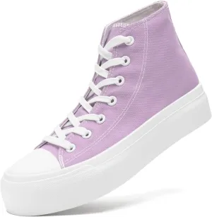 Womens Platform Canvas Sneakers Mens High Top Classic Canvas Shoes Unisex Casual Tennis Comfortable Fashion Sneakers Lace-Up