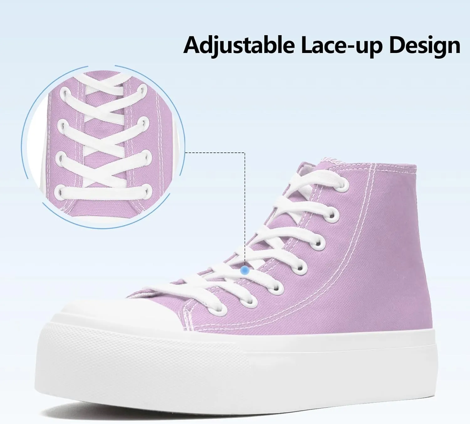 Womens Platform Canvas Sneakers Mens High Top Classic Canvas Shoes Unisex Casual Tennis Comfortable Fashion Sneakers Lace-Up
