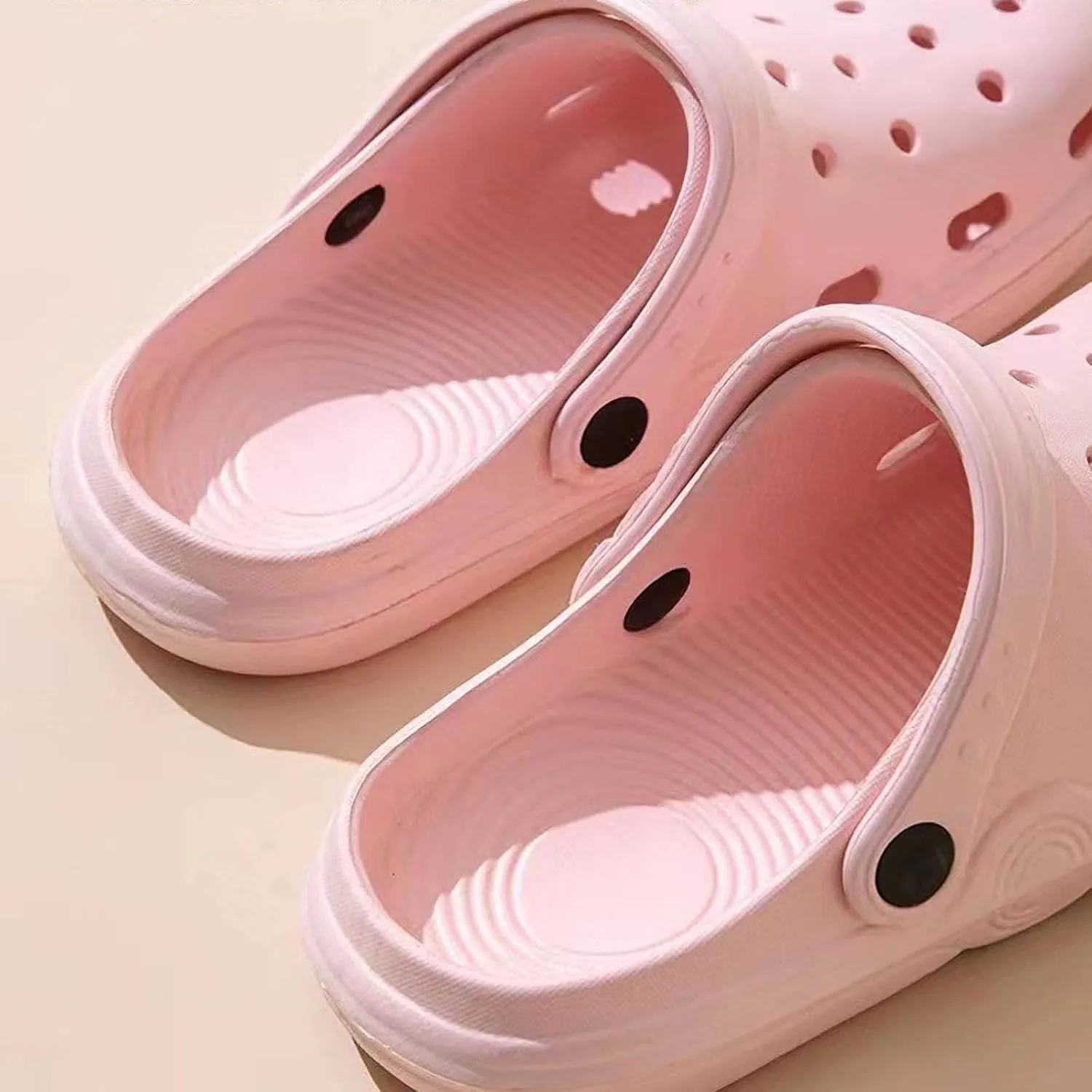Women's Plus Size Wide Width Flat Slide Sandals Summer Breathable Eva Lightweight Beach Casual Closed-Toe Shoes Hole Cavity Design Size 9 10-11 - Purple, Pink, White, Green