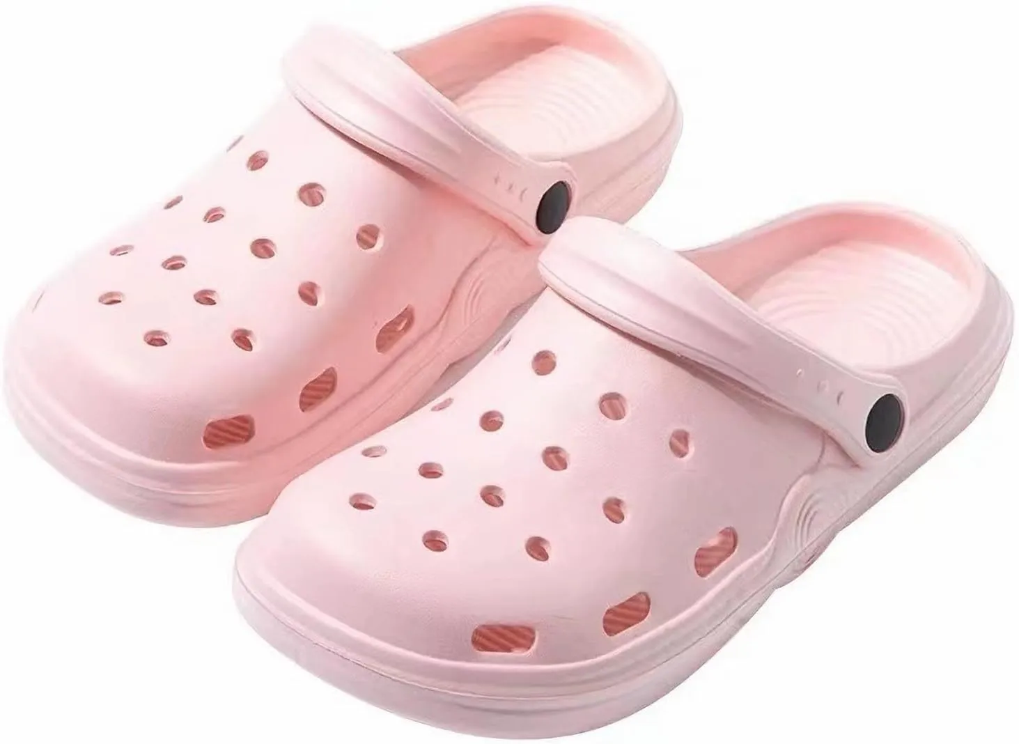 Women's Plus Size Wide Width Flat Slide Sandals Summer Breathable Eva Lightweight Beach Casual Closed-Toe Shoes Hole Cavity Design Size 9 10-11 - Purple, Pink, White, Green