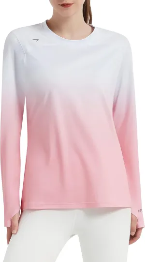 Women's UPF 50  UV Sun Protection Shirt Outdoor Performance Long Sleeve Rash Guard Shirts for Hiking,Swim,Fishing