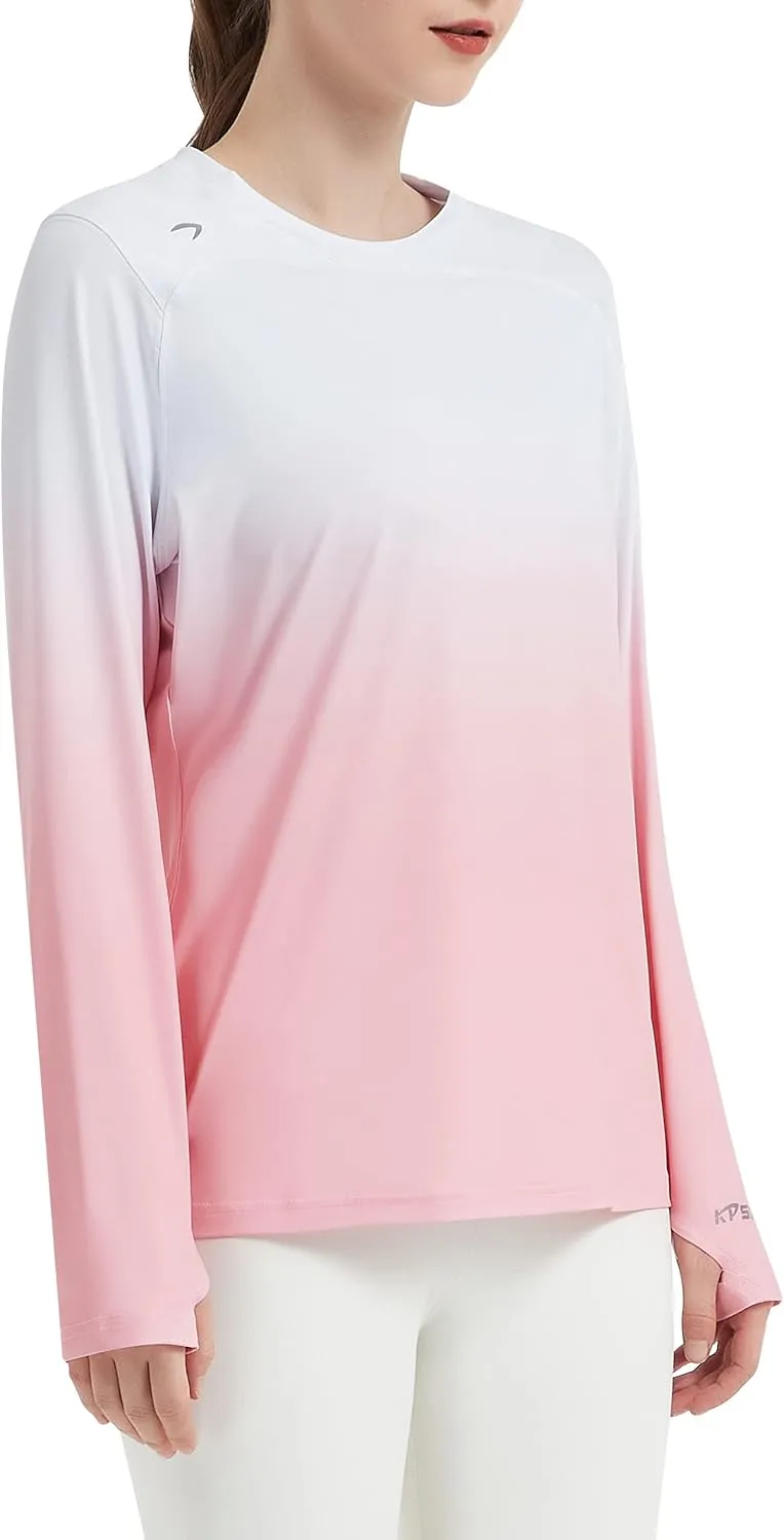 Women's UPF 50  UV Sun Protection Shirt Outdoor Performance Long Sleeve Rash Guard Shirts for Hiking,Swim,Fishing
