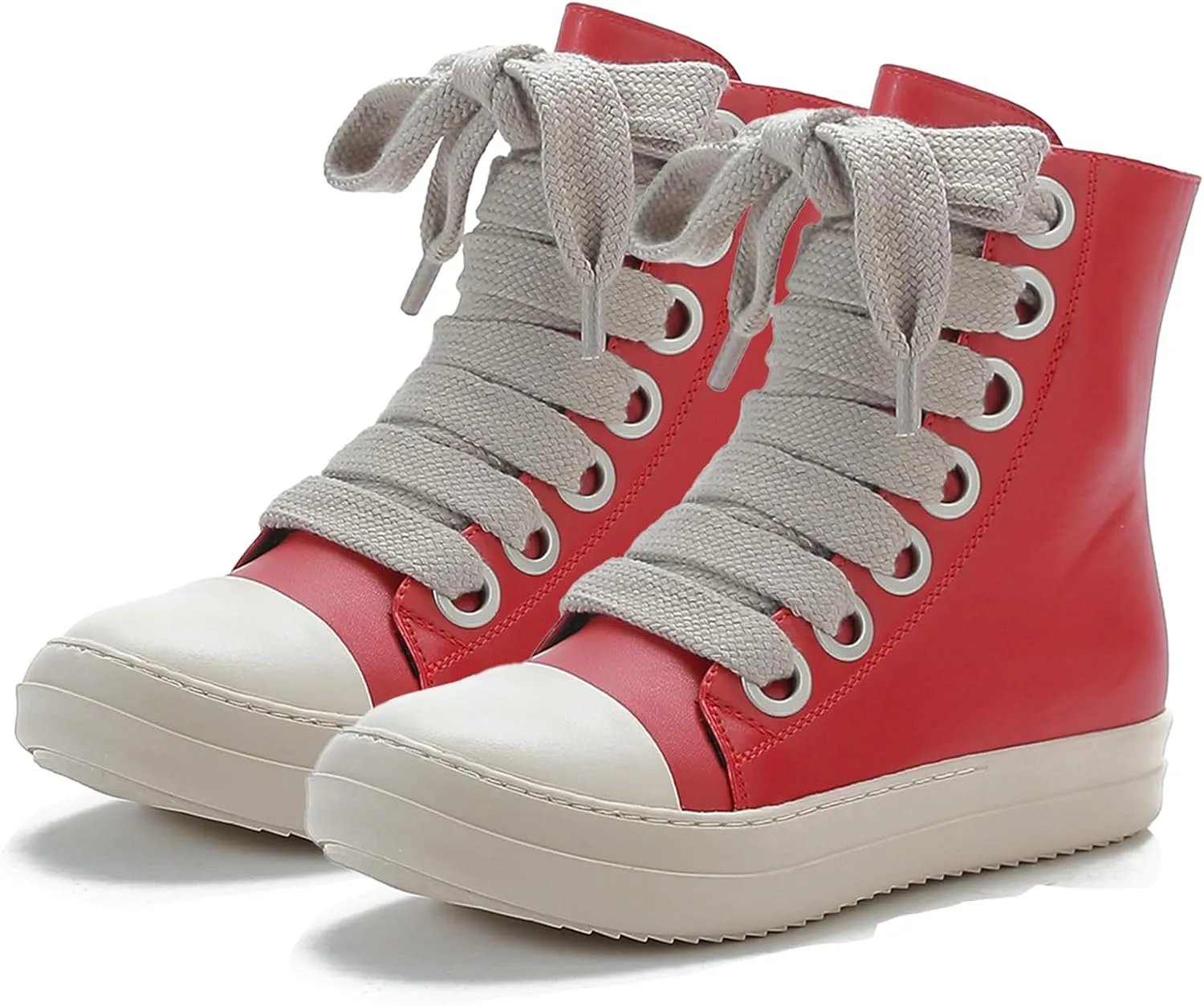Y2k Sneakers for Women Streetwear – PU Leather Casual Athletic Shoes with Collegiate Style, 4-Season Wearable Boots