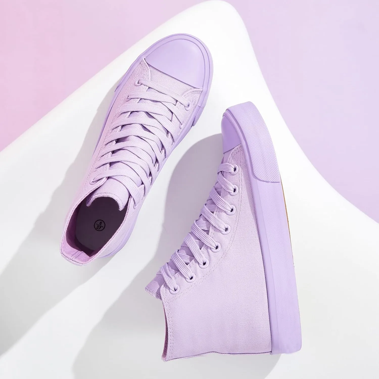 yageyan Womens High Top Canvas Sneakers Lace up Fashion Shoes for Women Casual Classic