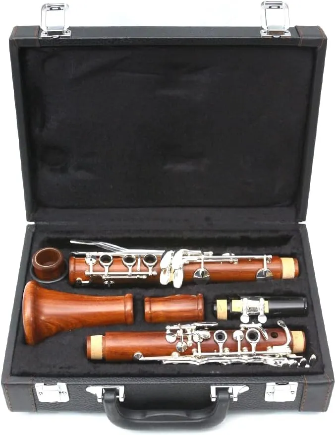 Yinfente B-Flat Clarinet Rosewood wooden Clarinet with Silver Plated Keys Bb Key 17 key Case   Reeds   Pads Professional & Intermediate Clarinet