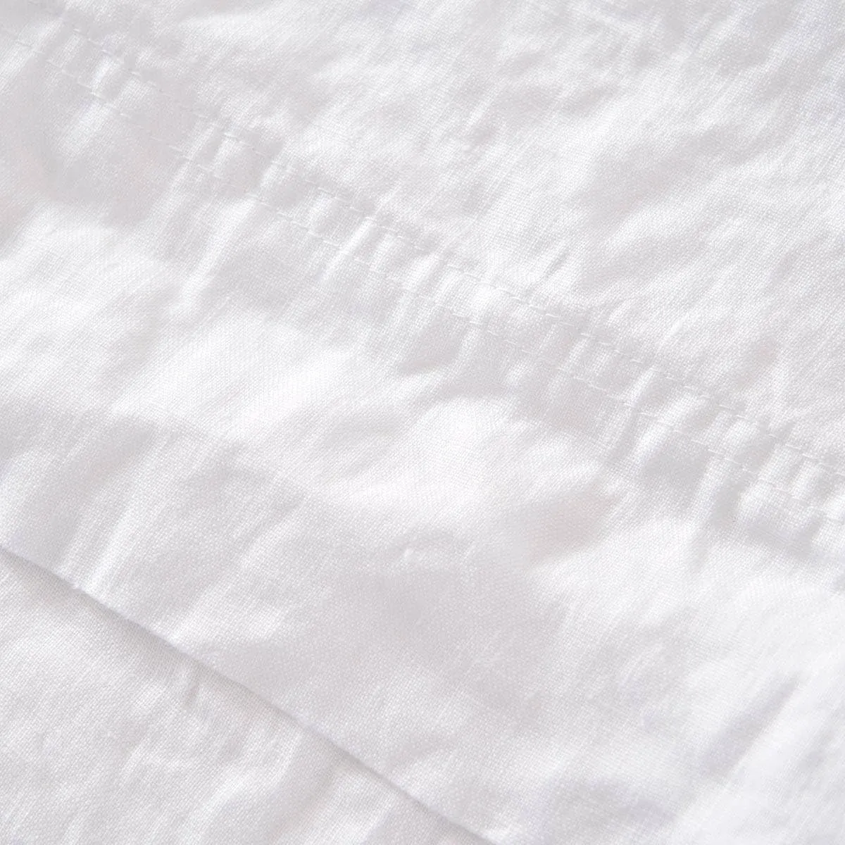 Yves Delorme Originel Blanc Full/Queen 94 x 116 in Flat Sheet | 100% Stone Washed Linen | Luxury Bedding from France