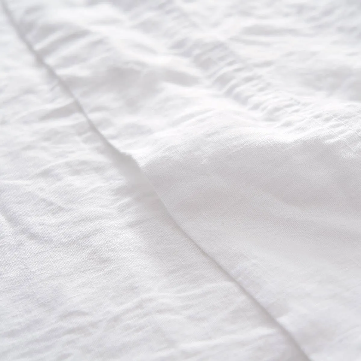 Yves Delorme Originel Blanc Full/Queen 94 x 116 in Flat Sheet | 100% Stone Washed Linen | Luxury Bedding from France