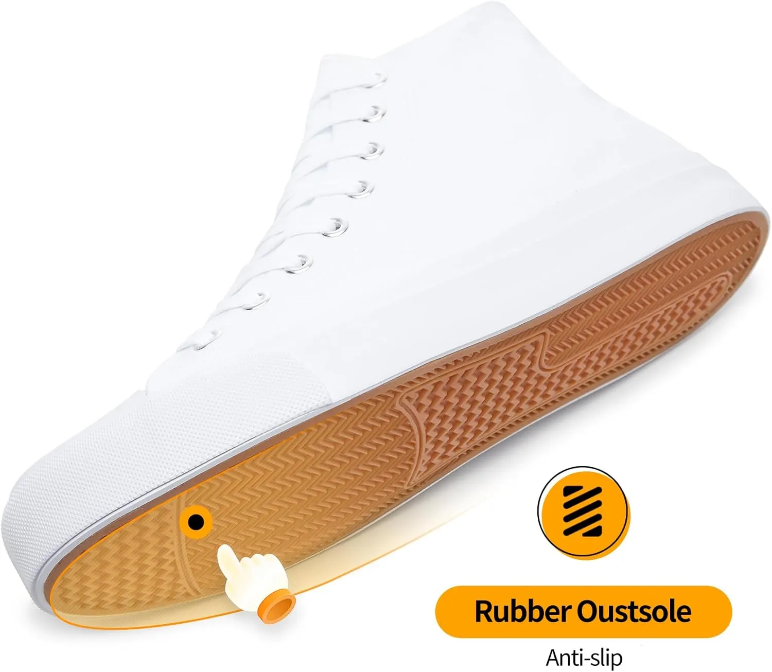 ZGR Men's High Top Canvas Sneakers Lace Up Classic Casual Walking Shoes