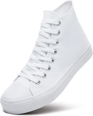 ZGR Men's High Top Canvas Sneakers Lace Up Classic Casual Walking Shoes