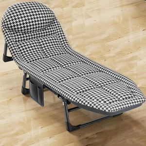 ZTGL Plaid,180x60cm, Folding Camping Cots for Adults, Outdoor Sleeping Bed with Pillow, Sunbathing Lounge Chairs, Patio Reclining Lounge Chairs, Office Nap Folding Lounge Chairs