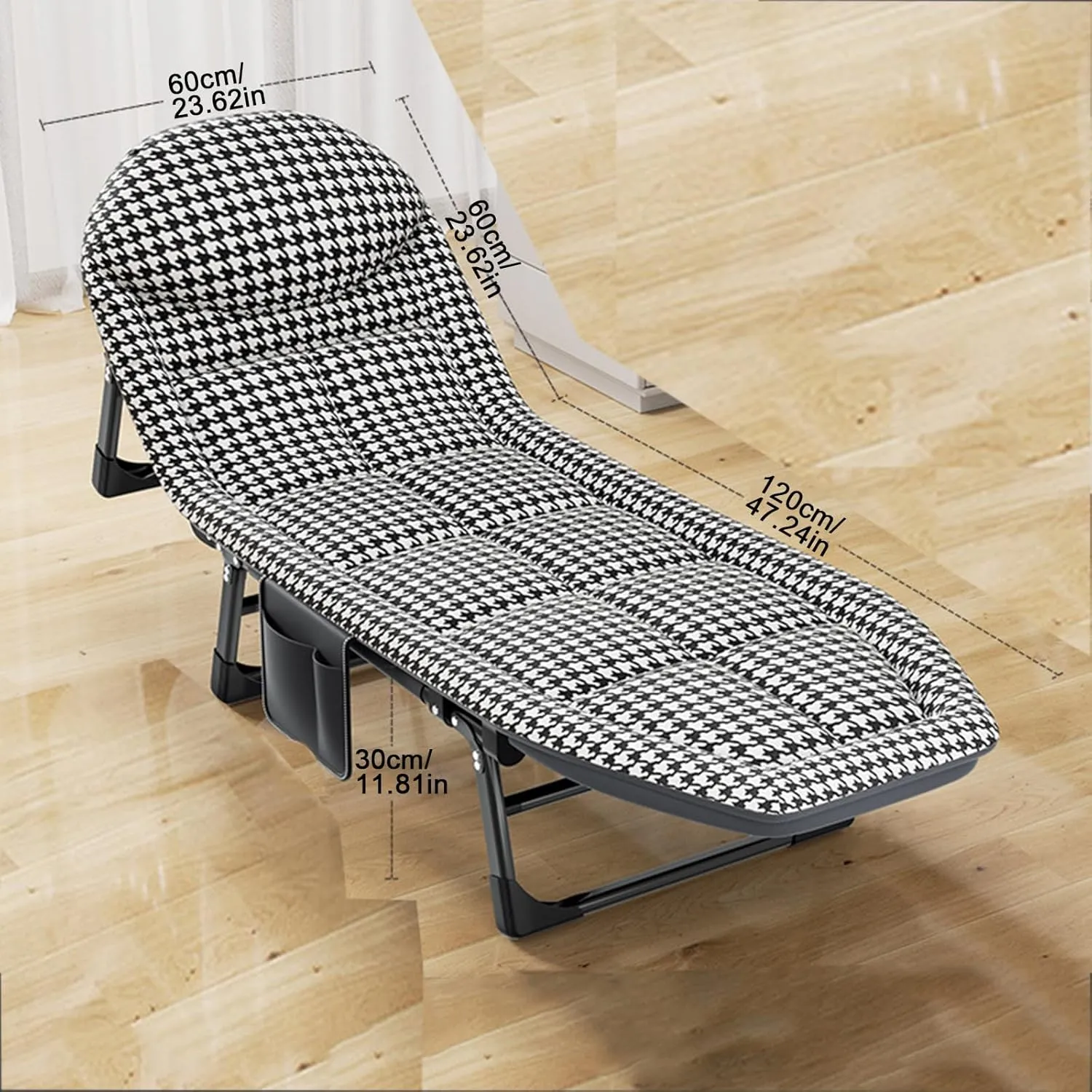 ZTGL Plaid,180x60cm, Folding Camping Cots for Adults, Outdoor Sleeping Bed with Pillow, Sunbathing Lounge Chairs, Patio Reclining Lounge Chairs, Office Nap Folding Lounge Chairs